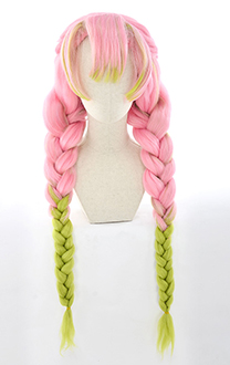 New KNY Love Green Pink Gradient Color Cosplay Wig