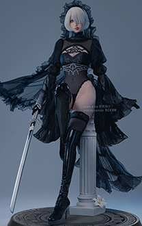 Nr: Automata YoRHa No.2 Type B 2B Wedding Bride Cosplay Costume Black Bridal Bodysuit with Veil and Gloves