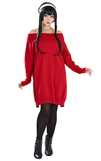 Spy House Princess Cosplay Costume Sweater Pullover Top and Hip Skirt with Pantyhose