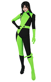 Cakuoyi Kim Possible Shego Bodysuit Jumpsuit Super Villain Cosplay Costume